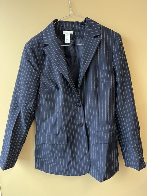 blaser bleu rayer point blanc