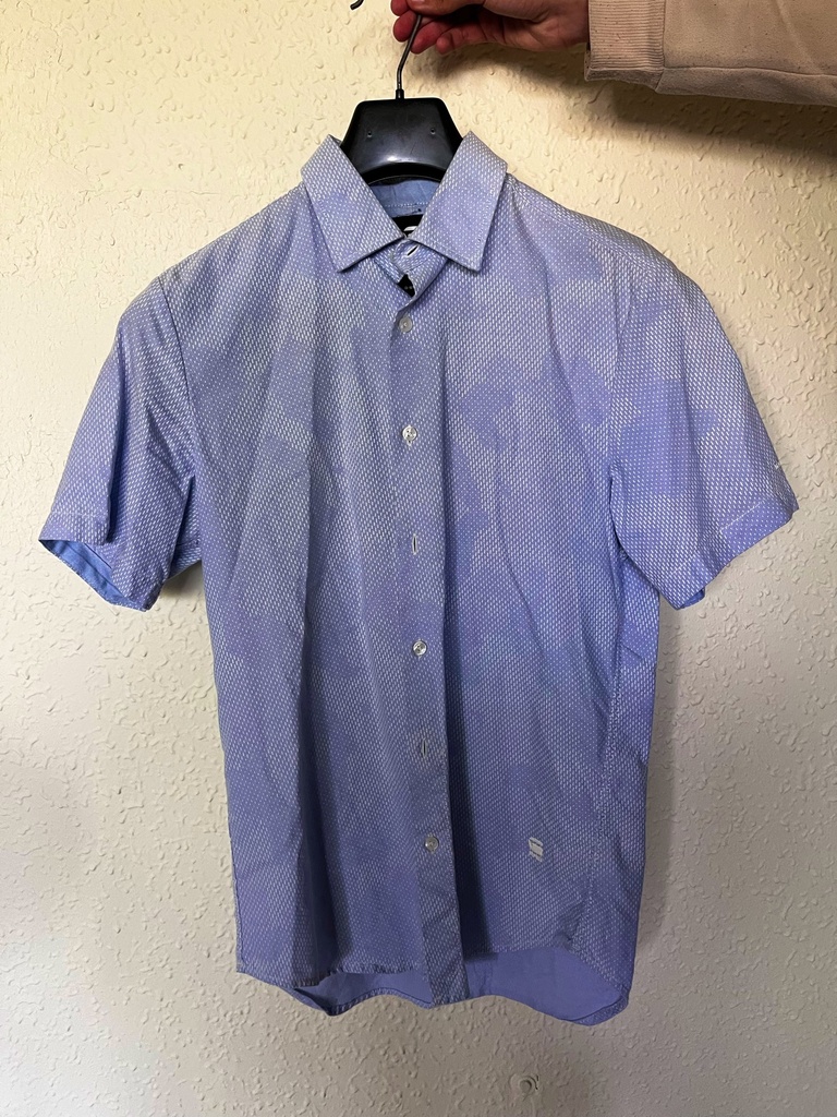 Chemise manches courtes bleu