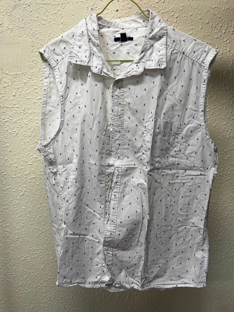 Chemise sans manche à point bleu