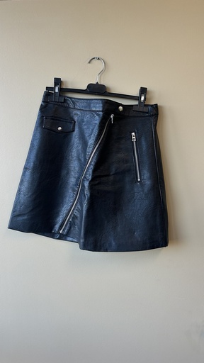 Jupe en cuir en noir