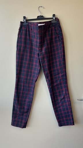 Pantalon bleu et rouge à carreaux 