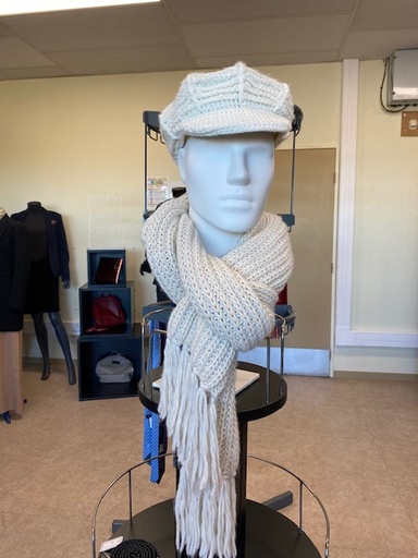 Bonnet beige et Echarpe beige