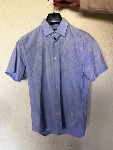 Chemise manches courtes bleu