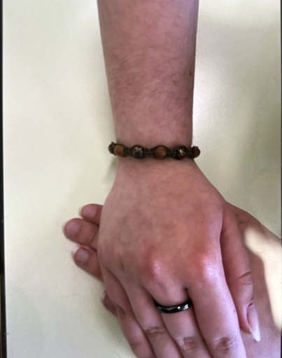 bracelet vert perles en bois