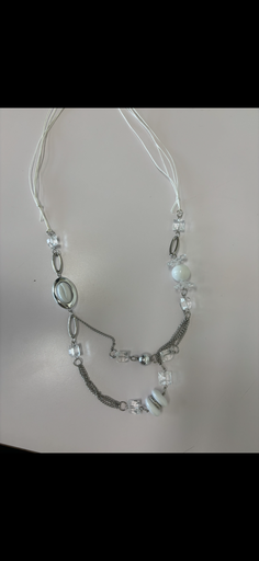 collier blanc/transparent 