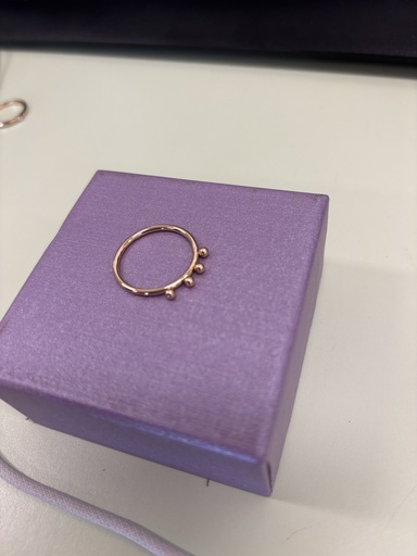bague or avec 4 petites billes