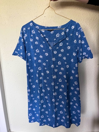 Robe à fleurs bleues